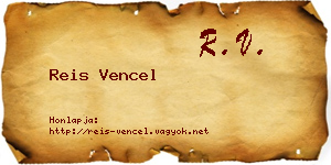 Reis Vencel névjegykártya